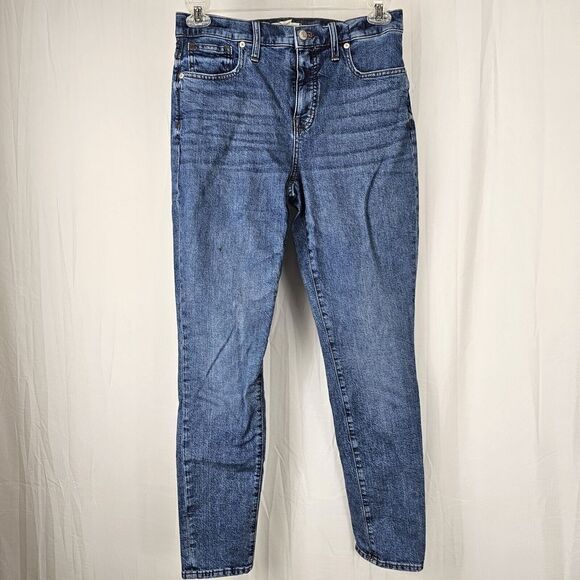 Madewell 9" High Rise Skinny Size 28T Womens Jeans Mid Wash Distressed - Picture 1 of 9